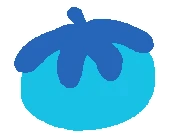 A blue tomato. Drawn in MS Paint.
